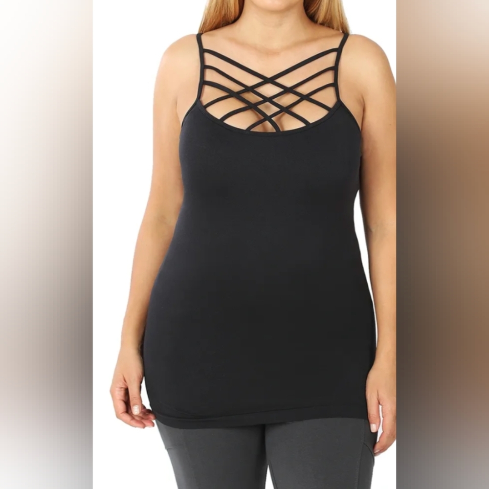 Zenana Triple Criss Cross Cami tank